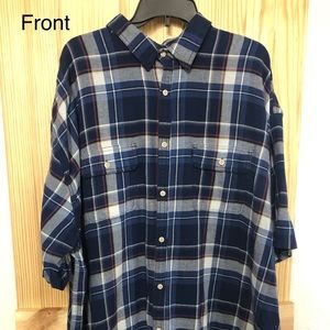 Men’s button down blue plaid shirt